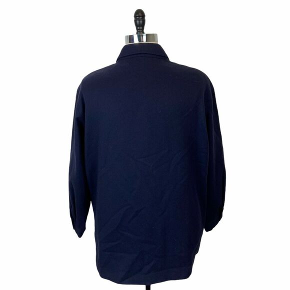 Requirements Car Coat Jacket Vintage Women's Navy Blue Button Front Size 22 W - Picture 2 of 9